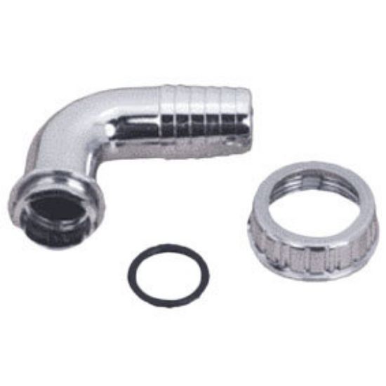 Immagine di CURVETTA PER SCARICO LAVATRICE IN ABS CROMO FILETTATURA Ø 1" GO PLAST