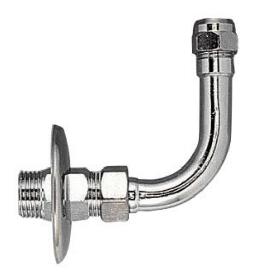 Immagine di CURVETTA IN RAME CROMATO 90° Ø 1/2"x10 MM CONFEZIONE DA 2 PZ