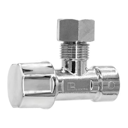 Immagine di RUBINETTO A SQUADRO ATTACCO Ø 3/8" PER CASSETTA DI SCARICO CROMATO LUXOR