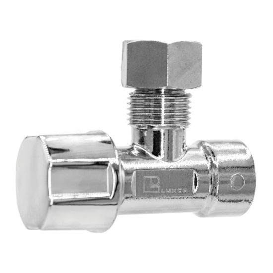 Immagine di RUBINETTO A SQUADRO ATTACCO Ø 3/8" PER CASSETTA DI SCARICO CROMATO LUXOR