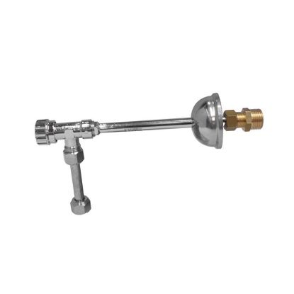 Immagine di RUBINETTO A SQUADRO CASSETTA ATTACCO Ø 1/2" DUE CANNUCCE 20 CM CROMATO