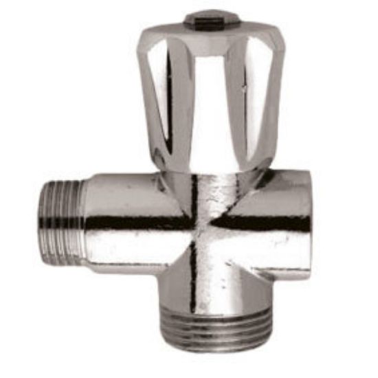 Immagine di RUBINETTO INTERMEDIO ATTACCO Ø 1/2"MF PIU ATTACCO LAVATRICE CROMATO LUXOR