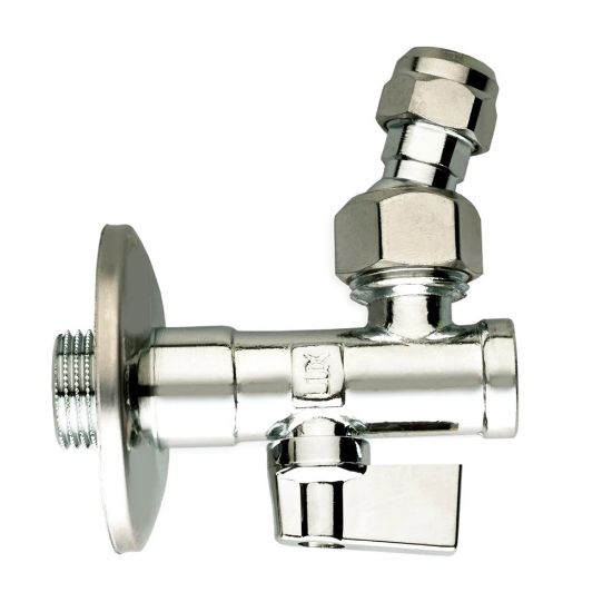 Immagine di RUBINETTO FILTRO A SFERA ATTACCO Ø 1/2"x10 MM CON SNODO CROMATO LUXOR