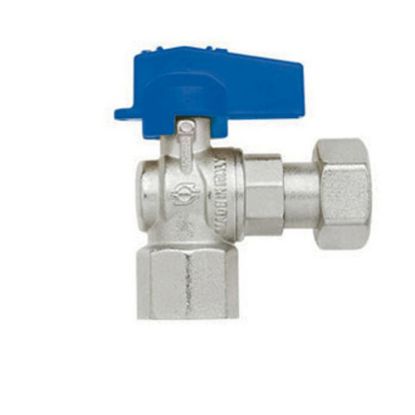 Immagine di VALVOLA A SQUADRO Ø 1/2" F CON GIRELLO 1/2" LEVA BLU