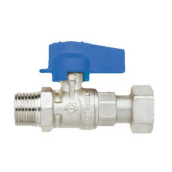 Immagine di VALVOLA DRITTA Ø 1/2" M CON GIRELLO 1/2" LEVA BLU