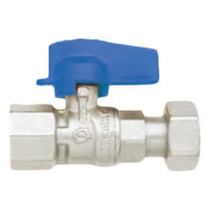 Immagine di VALVOLA DRITTA Ø 1/2" F CON GIRELLO 1/2" LEVA BLU