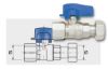 Immagine di VALVOLA DRITTA Ø 1/2" F CON GIRELLO 1/2" LEVA BLU