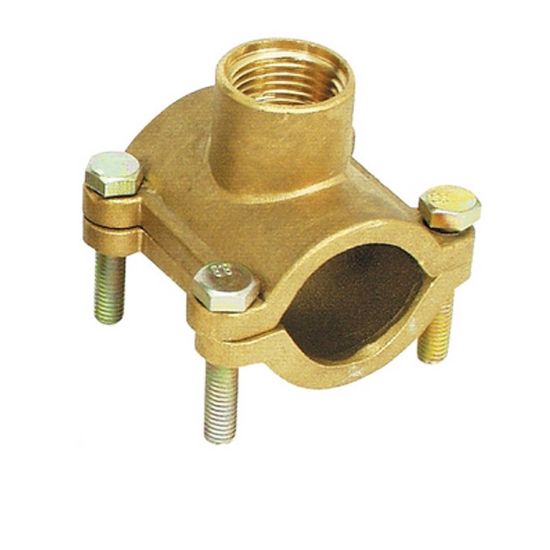 Immagine di COLLARE PRESA ACQUA OTTONE PER TUBO IN FERRO Ø 3/4" USCITA 1/2"