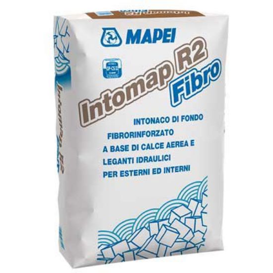 Immagine di INTONACO INTOMAP R2 FIBRO A BASE DI DI CALCE AEREA E LEGANTI IDRAULICI PER INTERNI ED ESTERNI SACCO DA 25 KG MAPEI