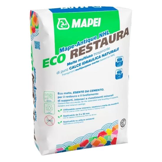 Immagine di MALTA MAPE-ANTIQUE NHL ECO RESTAURA MULTIUSO TRASPIRANTE SACCO DA 25 KG MAPEI