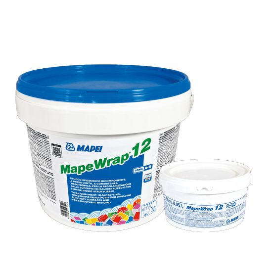 Immagine di MAPEWRAP 12 COMPONENTE A+B STUCCO EPOSSIDICO BICOMPONENTE PER REGOLARIZZARE SUPERFICI IN CALCESTRUZZO E PER INCOLLAGGIO STRUTTURALE CONFEZIONE 6 KG MAPEI