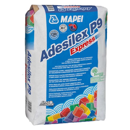 Immagine di ADESIVO CEMENTIZIO A PRESA RAPIDA GRIGIO ADESILEX P9 EXPRESS 25 KG MAPEI