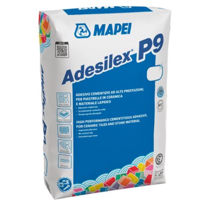 Immagine di ADESIVO CEMENTIZIO PER PIASTRELLE GRIGIO ADESILEX P9 25 KG MAPEI