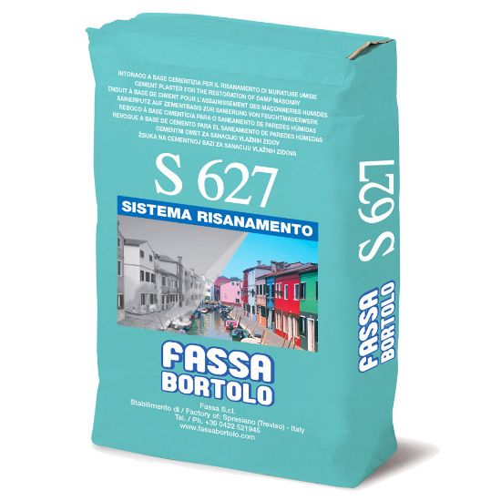 Immagine di INTONACO S627 MACROPOROSO PER IL RISANAMENTO DI MURATURE PER INTERNI ED ESTERNI SACCO DA 25 KG FASSA