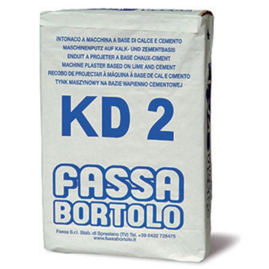 Immagine di INTONACO KD2 FIBRATO GRIGIO A BASE DI CALCE E CEMENTO PER INTERNI ED ESTERNI SACCO DA 25 KG FASSA