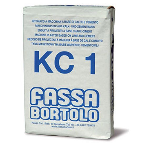 Immagine di INTONACO KC1 GRIGIO A BASE DI CALCE E CEMENTO PER INTERNI ED ESTERNI SACCO DA 25 KG FASSA