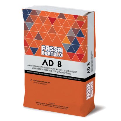 Immagine di ADESIVO BIANCO PER PAVIMENTI E RIVESTIMENTI INTERNI ED ESTERNI AD8 25 KG FASSA
