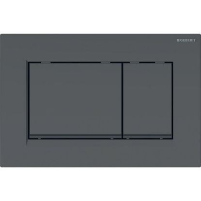 Immagine di SIGMA20 SQUARE PLACCA DI COMANDO DOPPIO TASTO NERO OPACO/NERO/NERO OPACO PER CASSETTA SIGMA8 GEBERIT