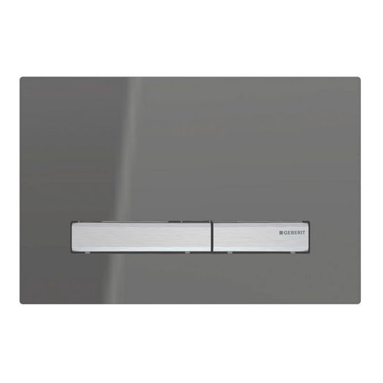 Immagine di SIGMA50 SQUARE PLACCA DI COMANDO VETRO FUME' A SPECCHIO PER CASSETTA SIGMA8 GEBERIT