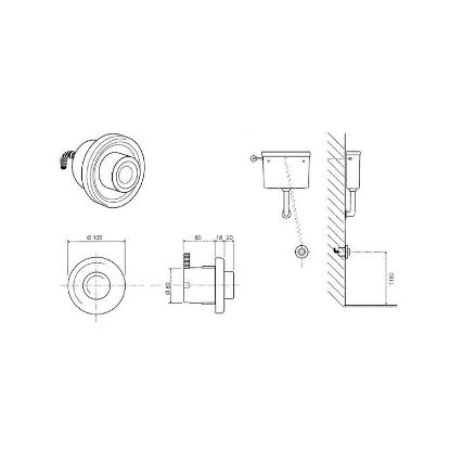 Immagine di PULSANTE PNEUMATICO INCASSO ABS BIANCO PARETE VALSIR