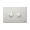 Immagine di PLACCA INOX SATINATO 2 PULSANTI TONDI CROMO PER CASSETTA TROPEA S VALSIR