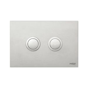 Immagine di PLACCA INOX SATINATO 2 PULSANTI TONDI CROMO PER CASSETTA TROPEA S VALSIR