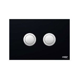 Immagine di PLACCA CRYSTAL NERO 2 PULSANTI TONDI CROMO PER CASSETTA TROPEA S VALSIR