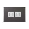 Immagine di PLACCA STONE ANTRACITE 2 PULSANTI QUADRI CROMO PER CASSETTA TROPEA S VALSIR