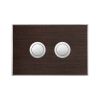 Immagine di PLACCA WOOD WENGE' 2 PULSANTI TONDI CROMO PER CASSETTA TROPEA S VALSIR