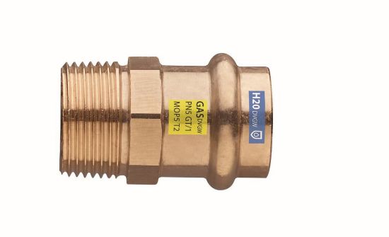 Immagine di RACCORDO FEMMINA FILETTATO MASCHIO BRONZO A PRESSARE Ø 18 MM 1/2"