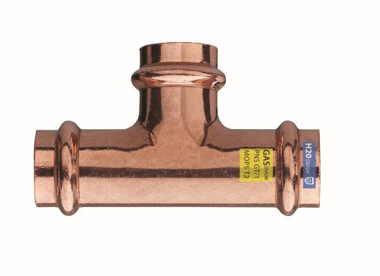 Immagine di TEE FEMMINA RAME A PRESSARE Ø 22 MM