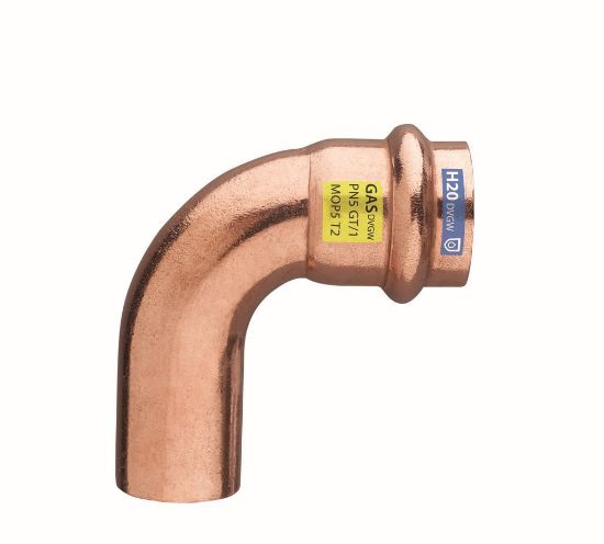 Immagine di CURVA A 90° RAME A PRESSARE MASCHIO/FEMMINA Ø 22 MM