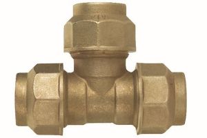 Immagine di TEE OTTONE Ø 32 MM A STRINGERE