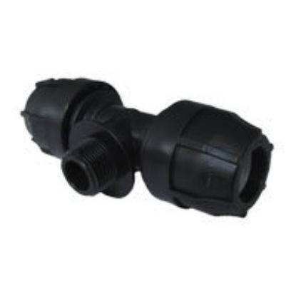 Immagine di TEE MASCHIO Ø 25x3/4"FX25 MM A STRINGERE PER POLIETILENE
