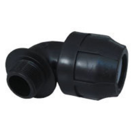 Immagine di GOMITO Ø 50 MM 1 1/2" MASCHIO A STRINGERE PER POLIETILENE