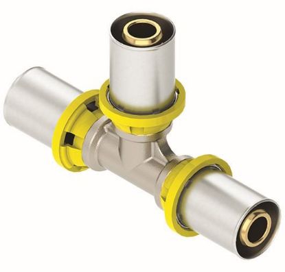 Immagine di TEE INTERMEDIO NICHELATO MULTIGAS Ø 20x20x20 MM