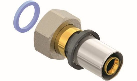 Immagine di RACCORDO DRITTO CON GIRELLO Ø 20 MM 1/2" FEMMINA FIVPRESS