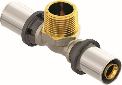 Immagine di TEE INTERMEDIO FILETTATO MASCHIO Ø 16x1/2"MX16 MM FIVPRESS