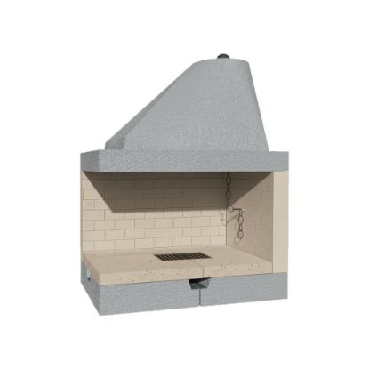 Immagine di CAMINO LATERALE A LEGNA BIVALENTE IN CEMENTO CON FOCOLARE IN REFRATTARIO DS110REF MARSICAMIN