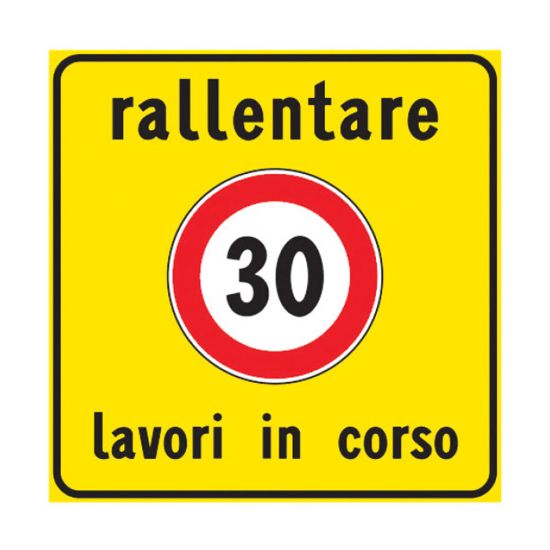 Immagine di CARTELLO STRADALE RALLENTARE LAVORI IN CORSO