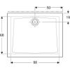 Immagine di PIATTO DOCCIA 60 RETTANGOLARE 100x80 H 6 CM BIANCO GEBERIT