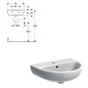 Immagine di LAVABO SELNOVA 50x41 CM INSTALLAZIONE SOSPESA O SU COLONNA MONOFORO CERAMICA BIANCA GEBERIT