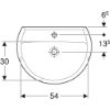 Immagine di LAVABO COLIBRI 60x45,5 CM INSTALLAZIONE SOSPESA O SU COLONNA MONOFORO CERAMICA BIANCA GEBERIT