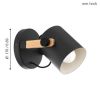 Immagine di LAMPADA EGLO HORNWOOD - STRUTTURA IN ACCIAIO / FINITURA NERO, PANNA DIFFUSORE IN LEGNO / FINITURA BRUNITO DIAMETRO 170