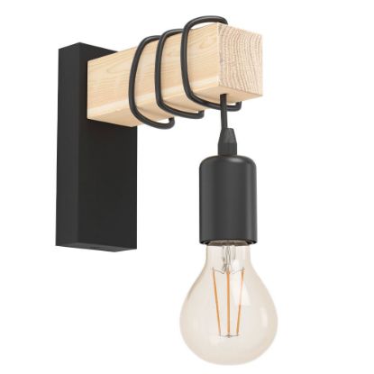 Immagine di LAMPADA EGLO TOWNSHEND - STRUTTURA IN METALLO E LEGNO / FINITURA ACCIAIO, GESSO L.65 MM H.215 MM