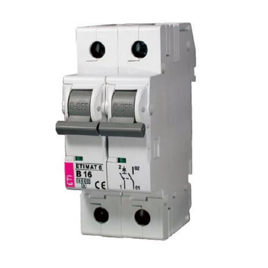 Immagine di INTERRUTTORE MAGNETOTERMICO 2 POLI C6 6,0 KA 2 MODULI DIN ETIMAT