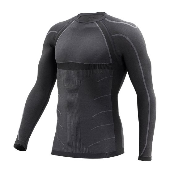 Immagine di MAGLIA TERMICA MANICA LUNGA UNDERWEAR BS160 MANDAL NERO/ANTRACITE TG. S/M ZERO 3