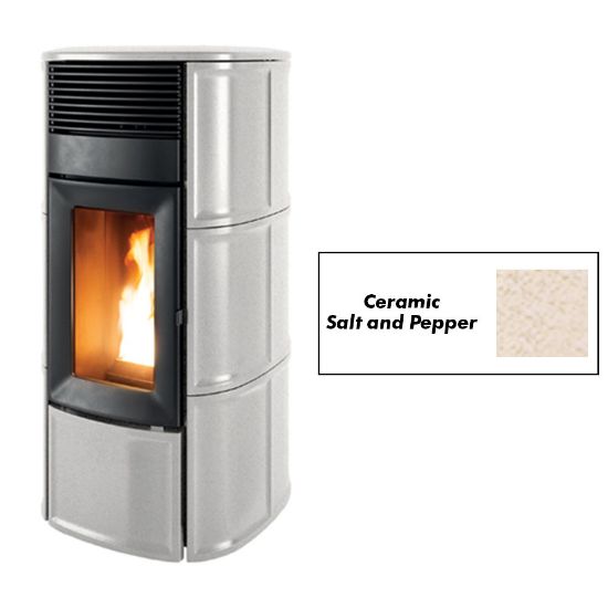 Immagine di RIVESTIMENTO PER TERMOSTUFA A PELLET SUITE HYDROMATIC SALT AND PEPPER CERAMIC COL 110 MCZ