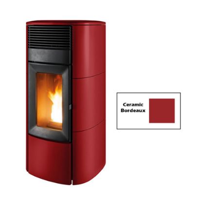 Immagine di RIVESTIMENTO PER TERMOSTUFA PELLET CLUB HYDROMATIC BORDEAUX CERAMIC COL 105 MCZ