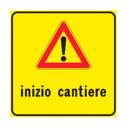 Immagine di CARTELLO STRADALE PERICOLO INIZIO CANTIERE
